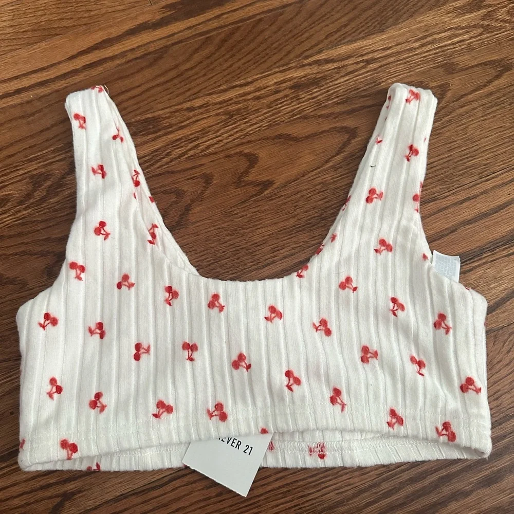 Cherry Print White and Red Sleepwear Set - Picture 4 of 5